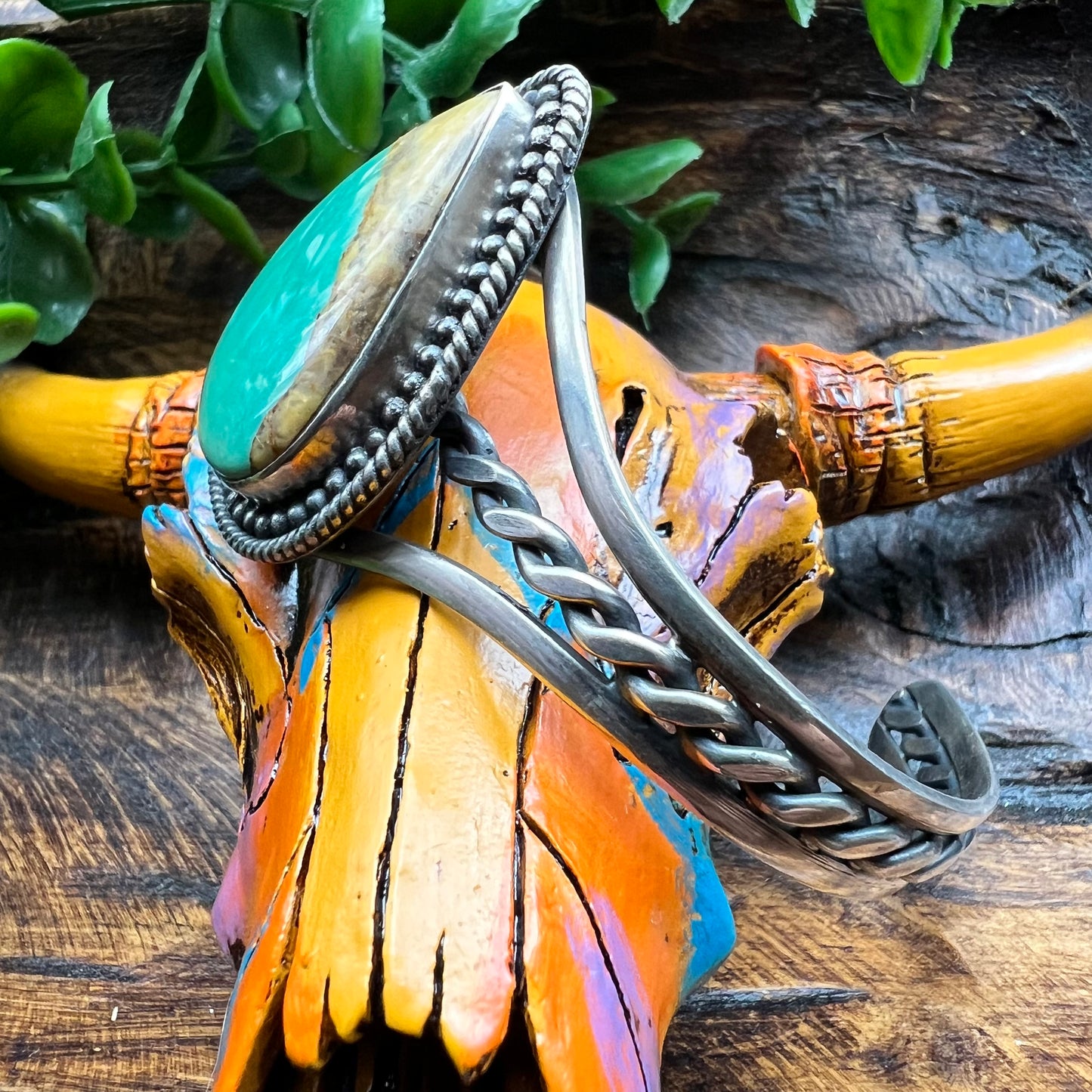 Sterling Silver & Kingman Turquoise Statement Cuff