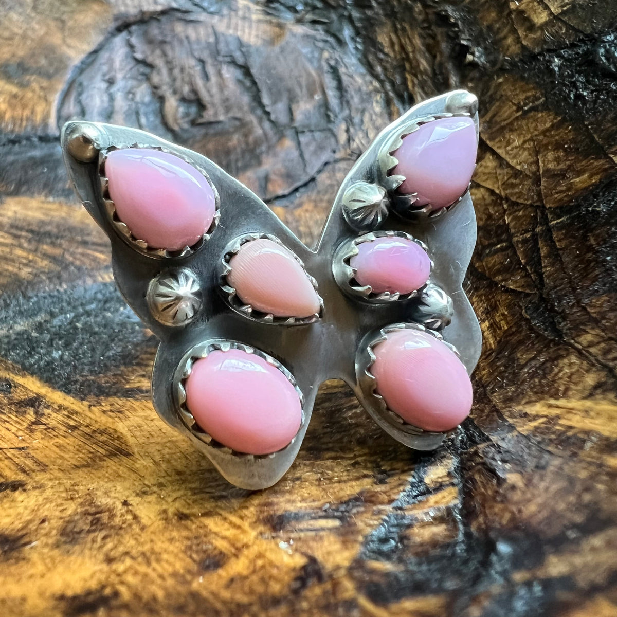 Sterling Silver Butterfly Cluster Ring – Sonoran Gold or Queen Conch