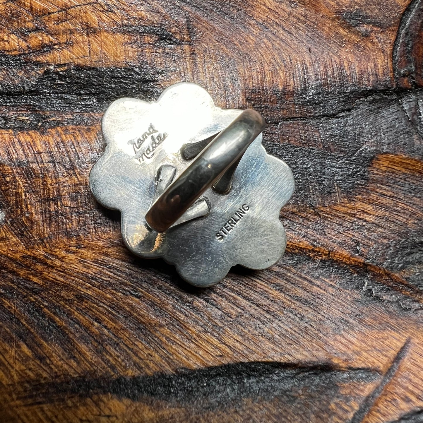 Sterling Silver Queen Conch Cluster Statement Ring Size 8