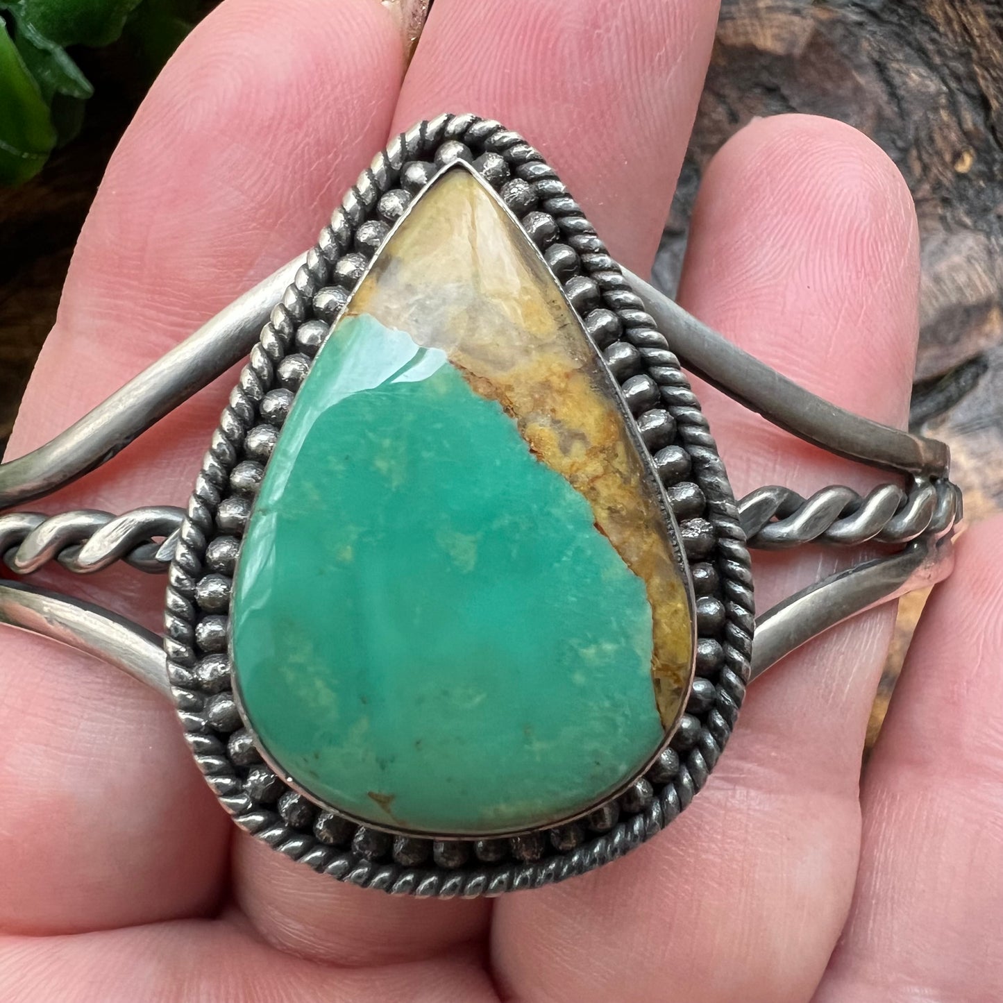 Sterling Silver & Kingman Turquoise Statement Cuff