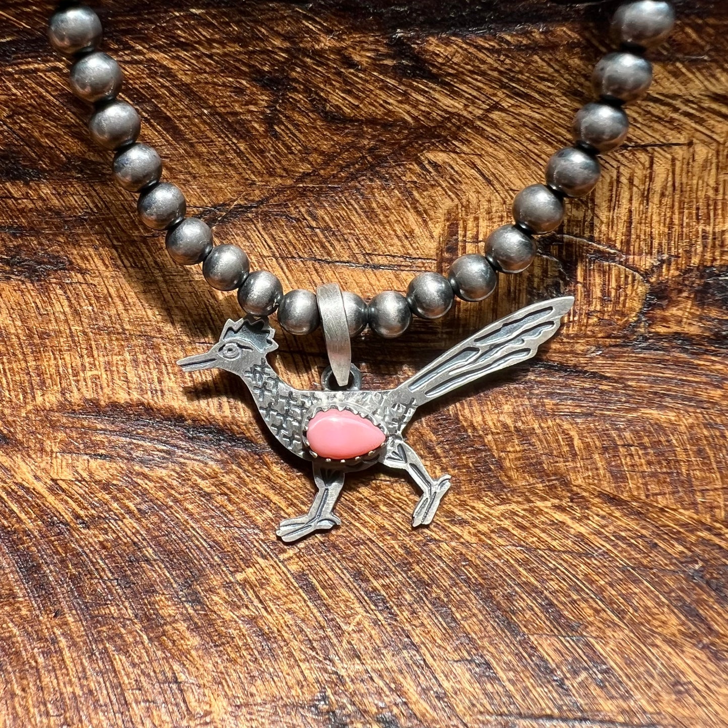 Sterling Silver Queen Conch Roadrunner Pendant