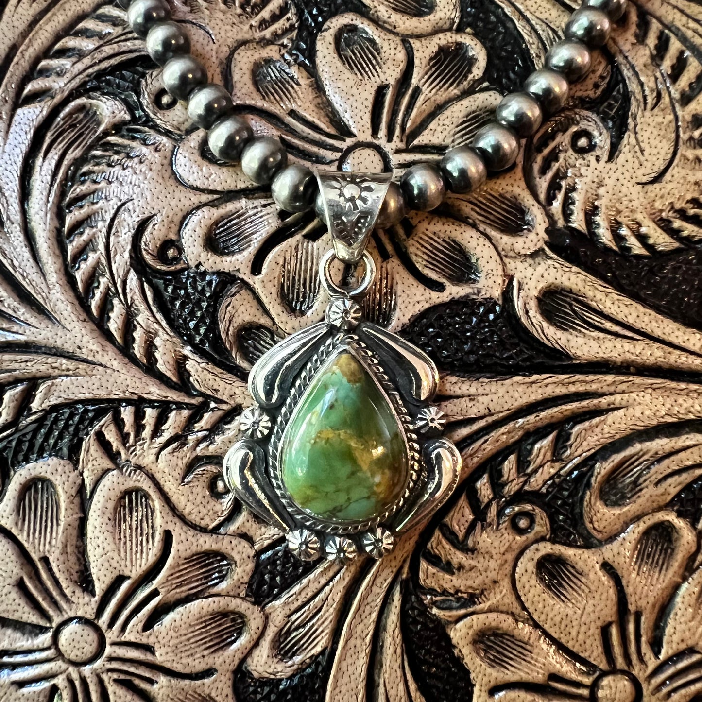 Kingman Turquoise Pendant – Sterling Silver Southwestern Statement