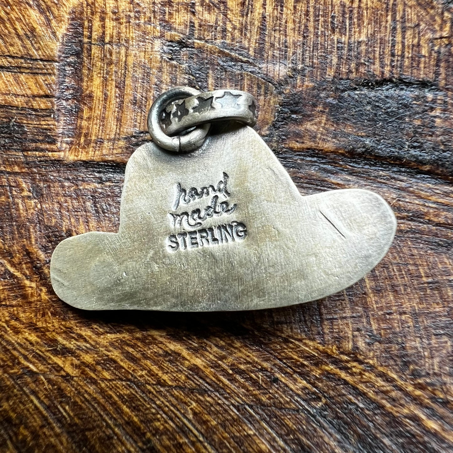 Sterling Silver Kingman Turquoise Cowboy Hat Pendant