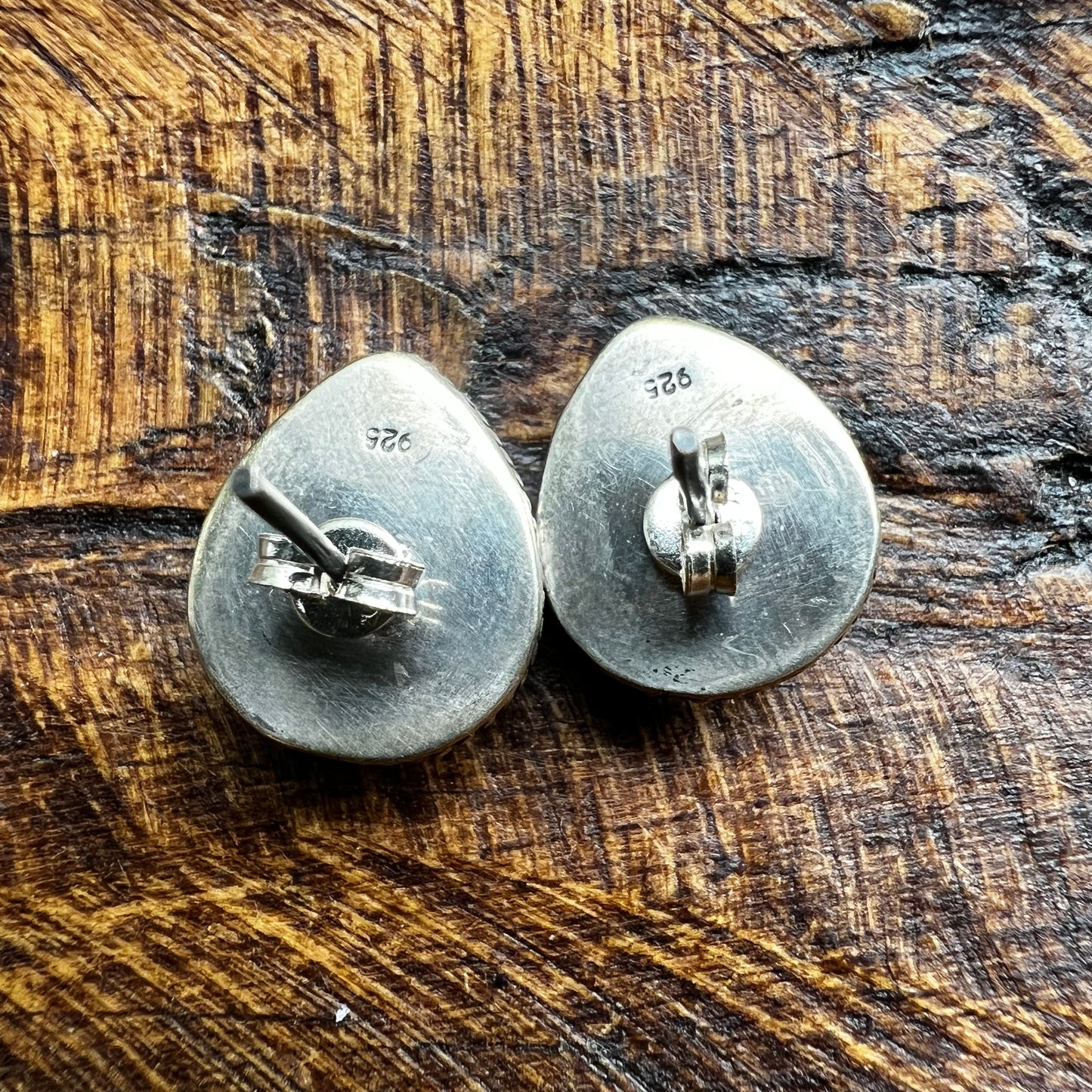 Sterling Silver & Kingman Turquoise Post Back Earrings