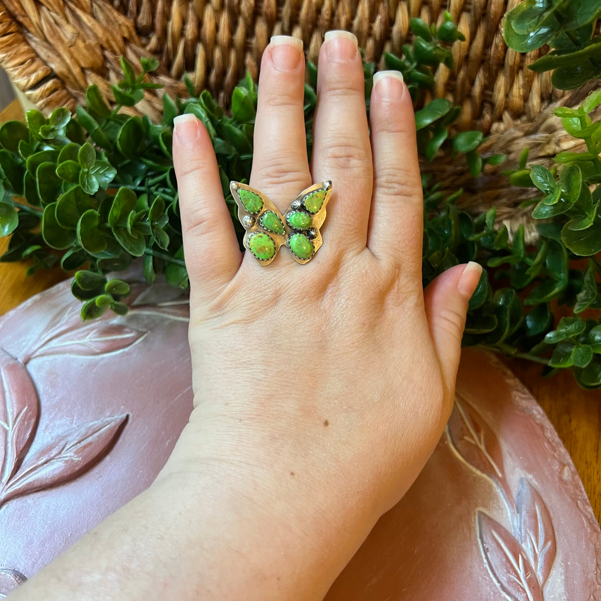 Sterling Silver Butterfly Cluster Ring – Sonoran Gold or Queen Conch