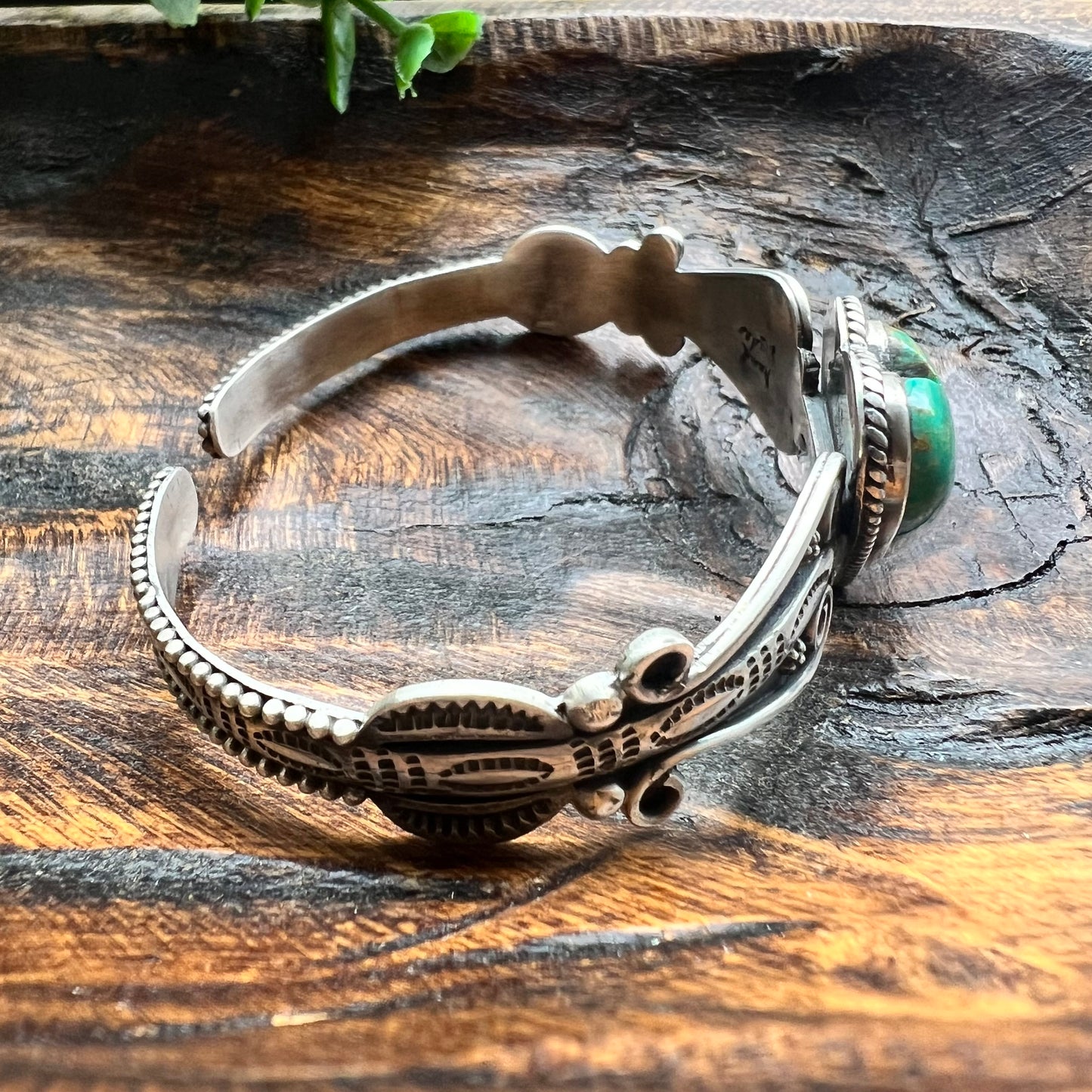 Kingman Turquoise Heart Cuff Bracelet