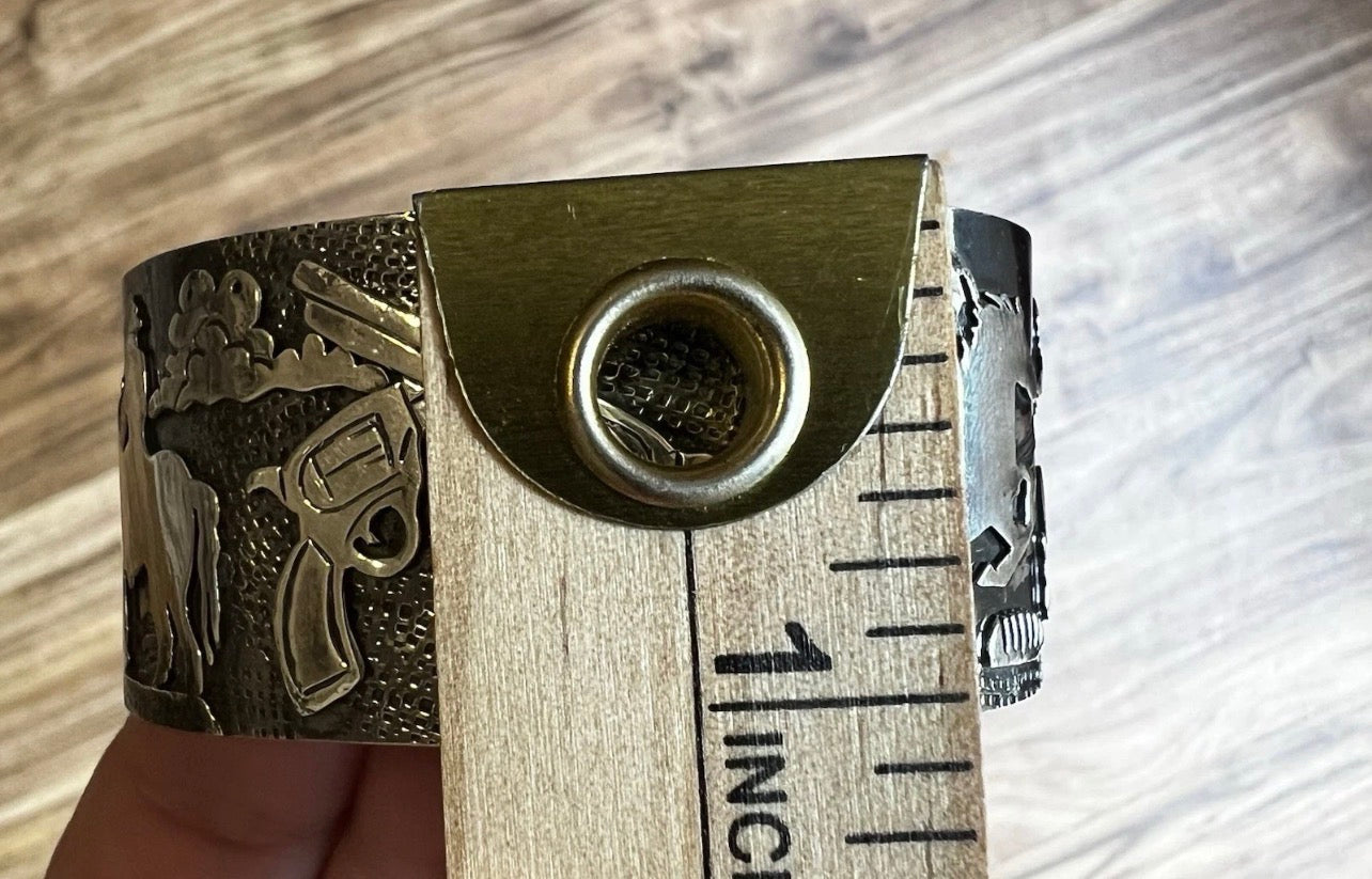 Sterling Silver Western Storyteller Cuff Bracelet | Handcrafted Collector Piece