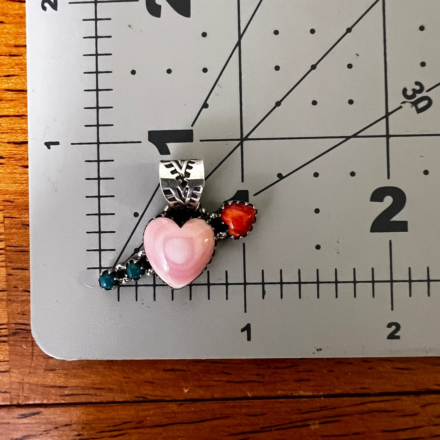 Sterling Queen Conch Heart Arrow Pendant Kingman Turquoise Spiny Oyster