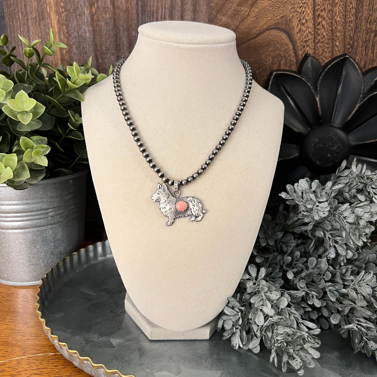 Sterling Silver Queen Conch Welsh Corgi Pendant