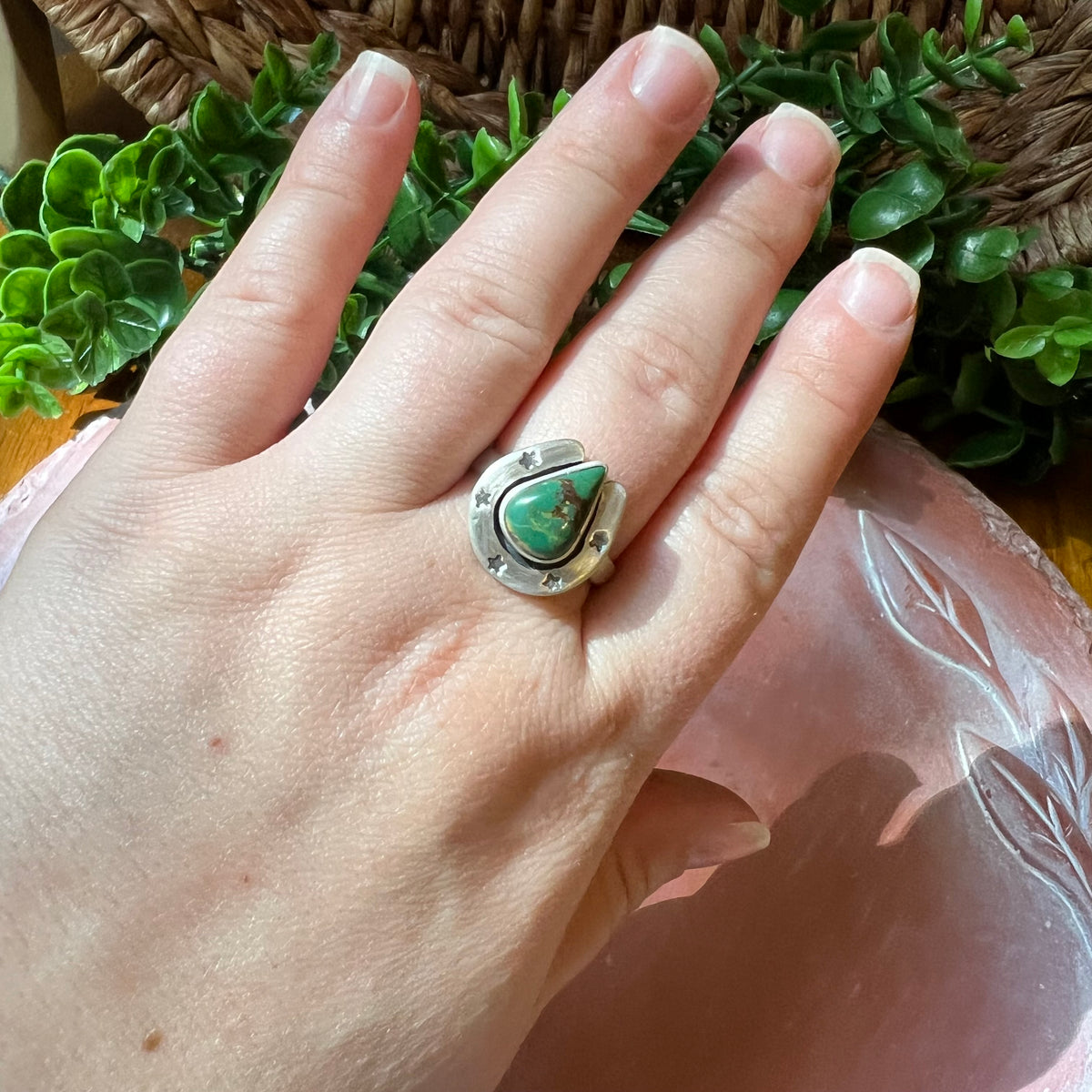 Sterling Silver Horseshoe Statement Ring – Turquoise, Spiny Oyster & Queen Conch Options