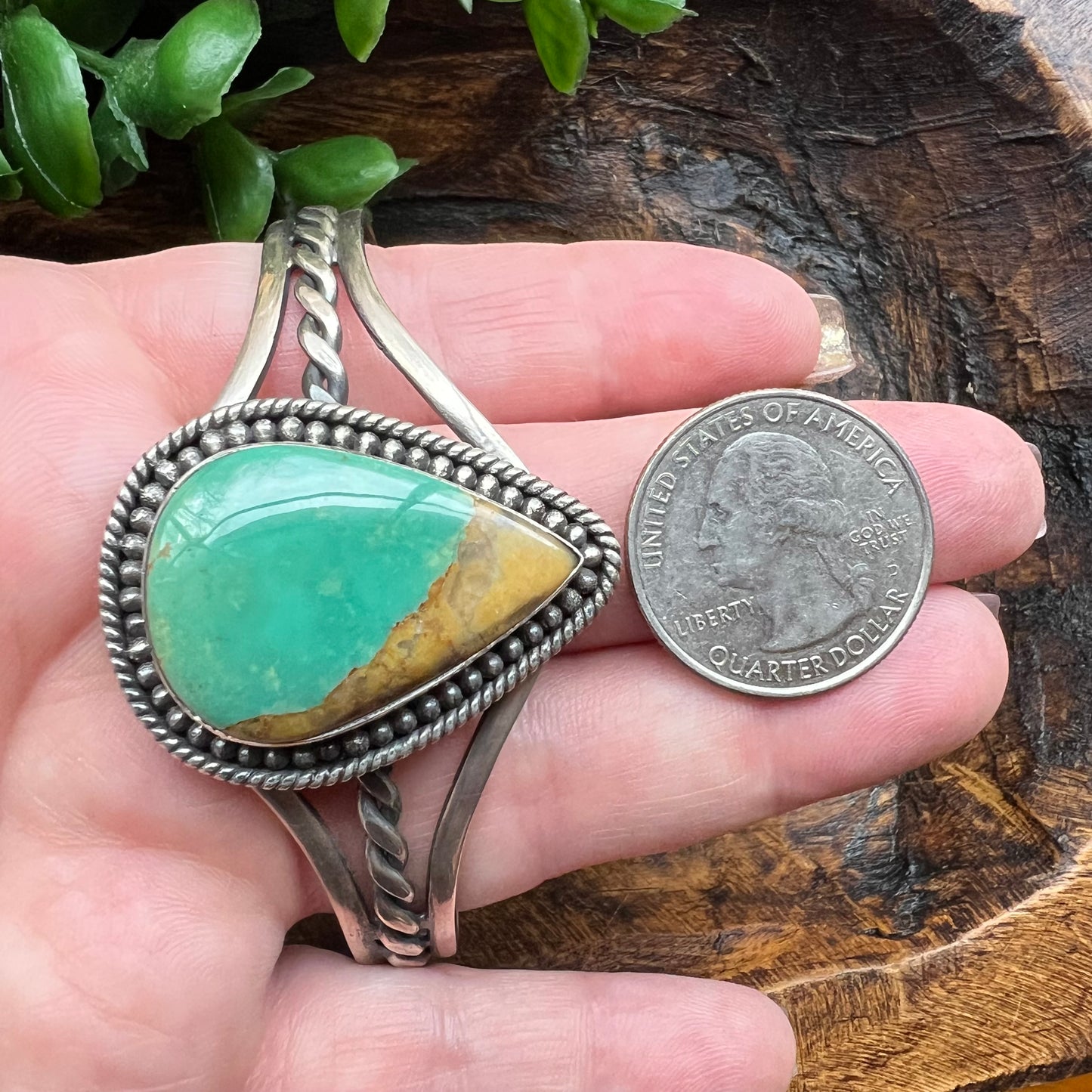 Sterling Silver & Kingman Turquoise Statement Cuff