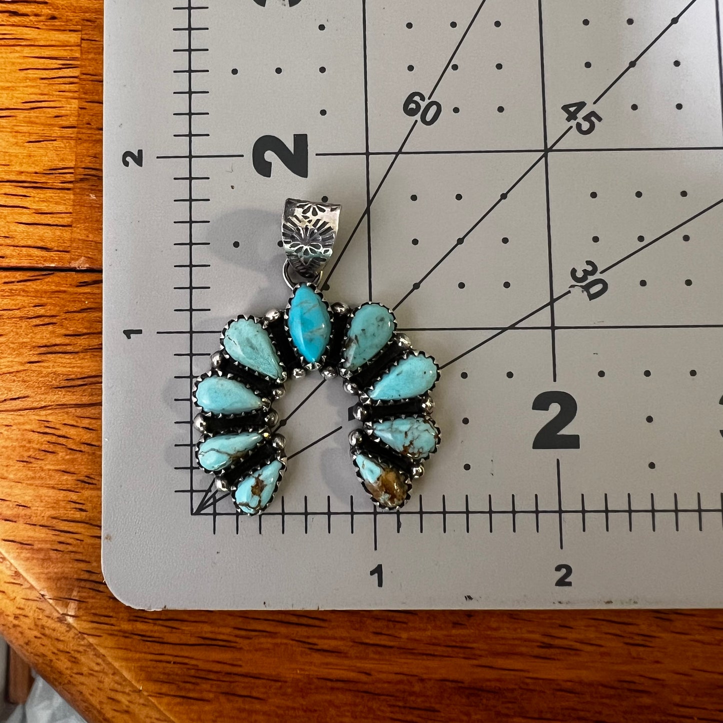 Sterling Silver Turquoise Cluster Naja Pendant