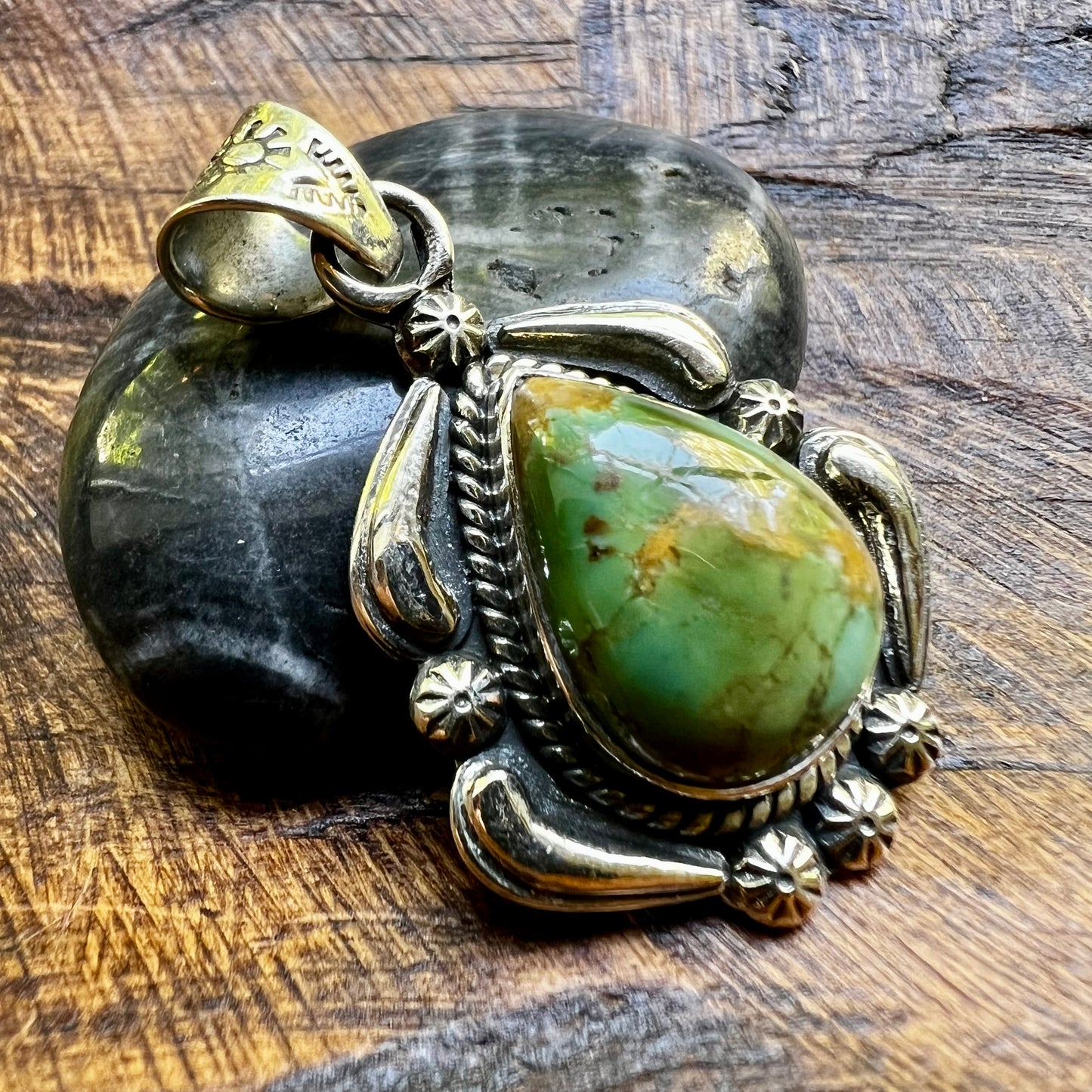 Kingman Turquoise Pendant – Sterling Silver Southwestern Statement