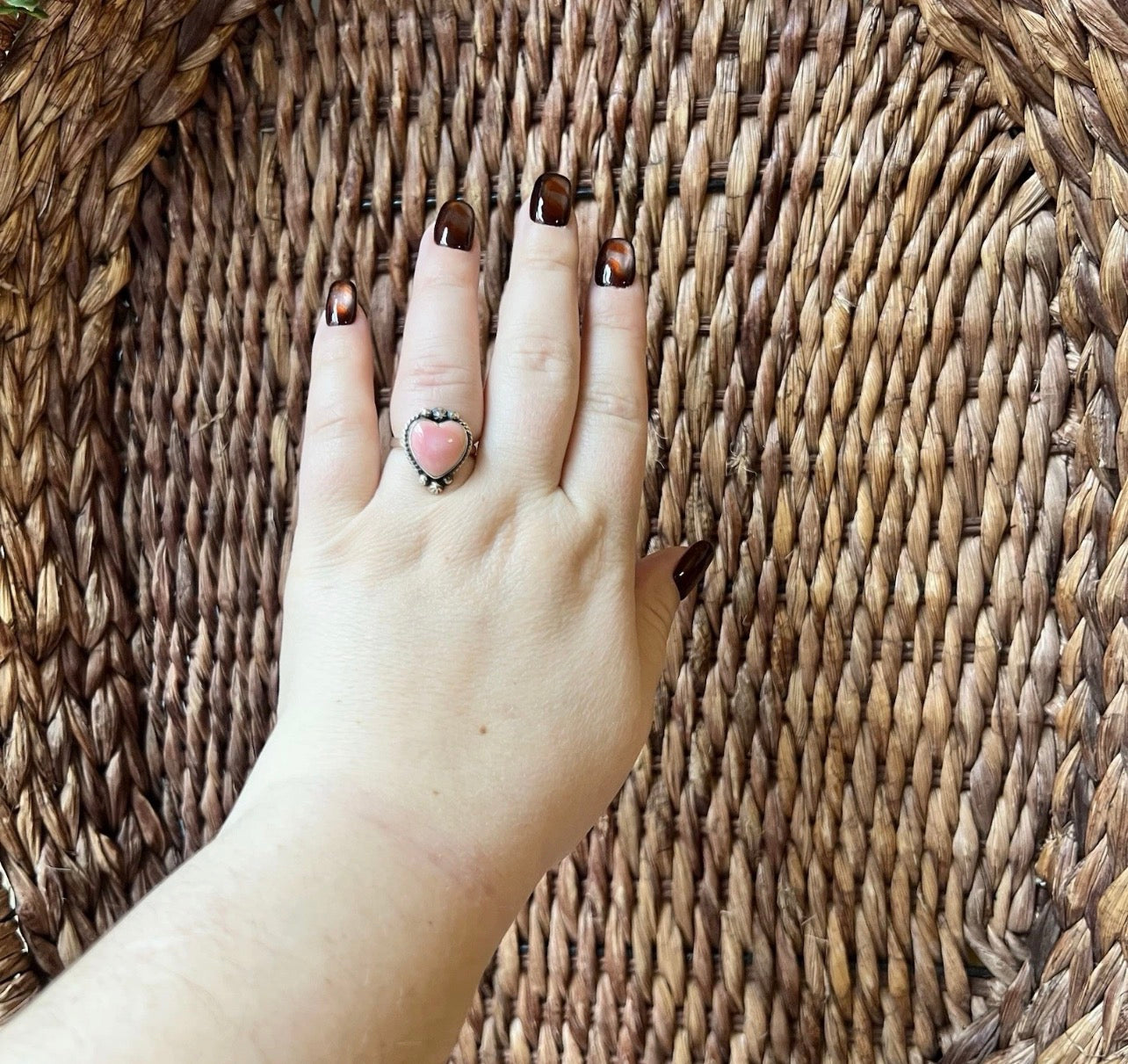 Queen Conch Heart Sterling Silver Ring — Size 7