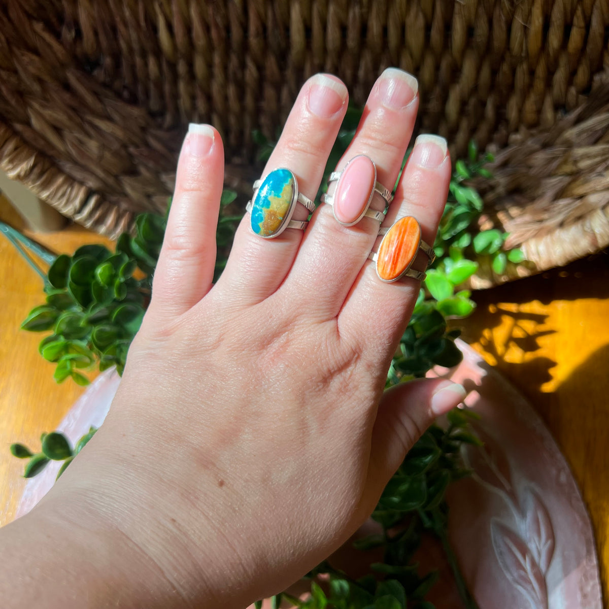 Sterling Silver Statement Rings – Turquoise, Queen Conch or Spiny Oyster