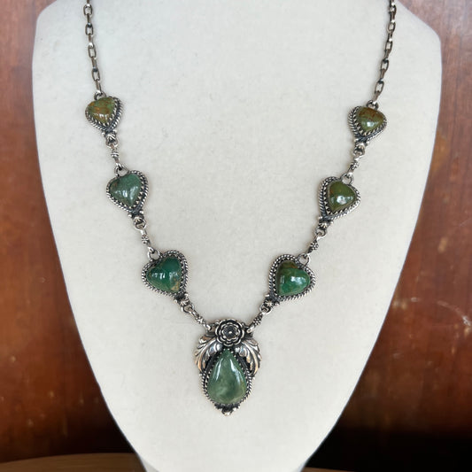 Statement Turquoise Necklace in Solid Sterling Silver