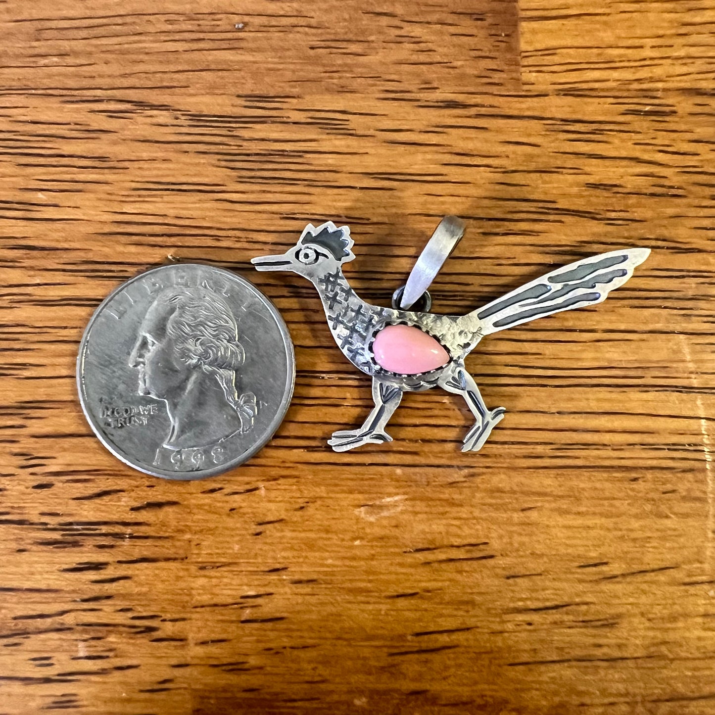 Sterling Silver Queen Conch Roadrunner Pendant