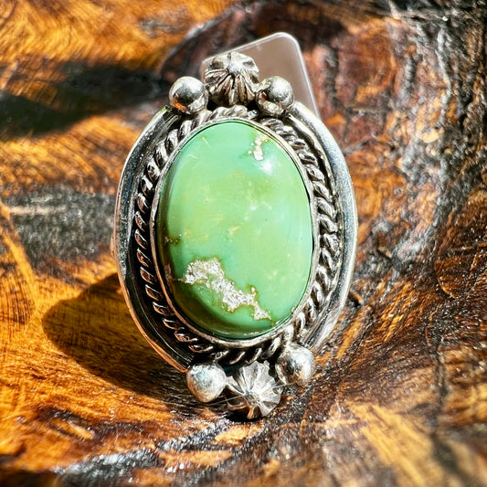 Sam Yellowhair Sonoran Gold Turquoise Ring – Size 8
