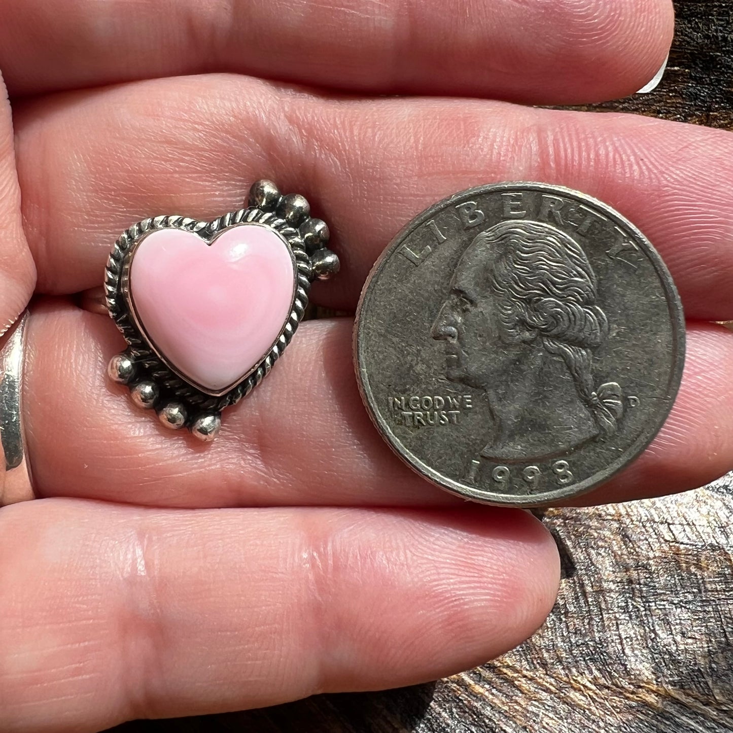 Sterling Silver Queen Conch Heart Ring Size 7