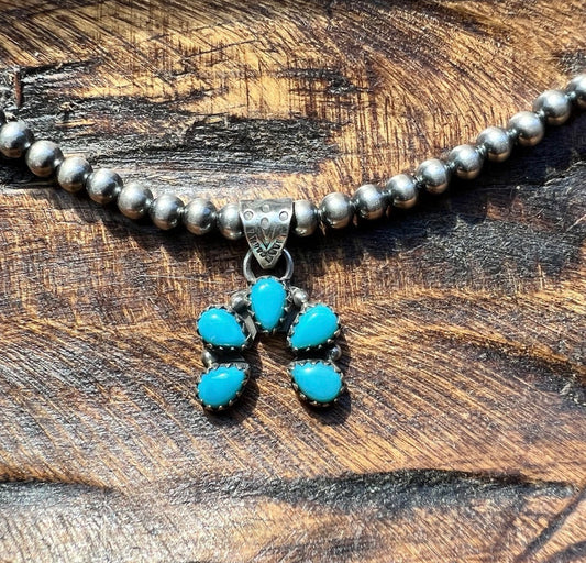 Kingman Turquoise Mini Naja Pendant | Sterling Silver
