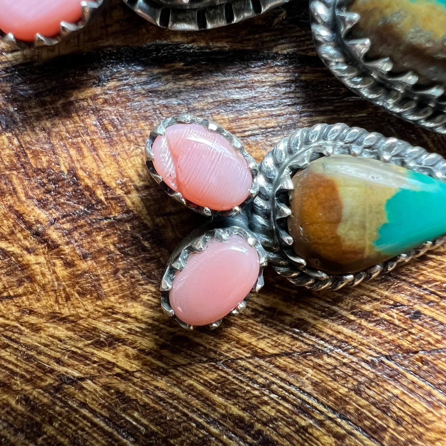 Sterling Silver Fox Turquoise Queen Conch Cactus Pendant