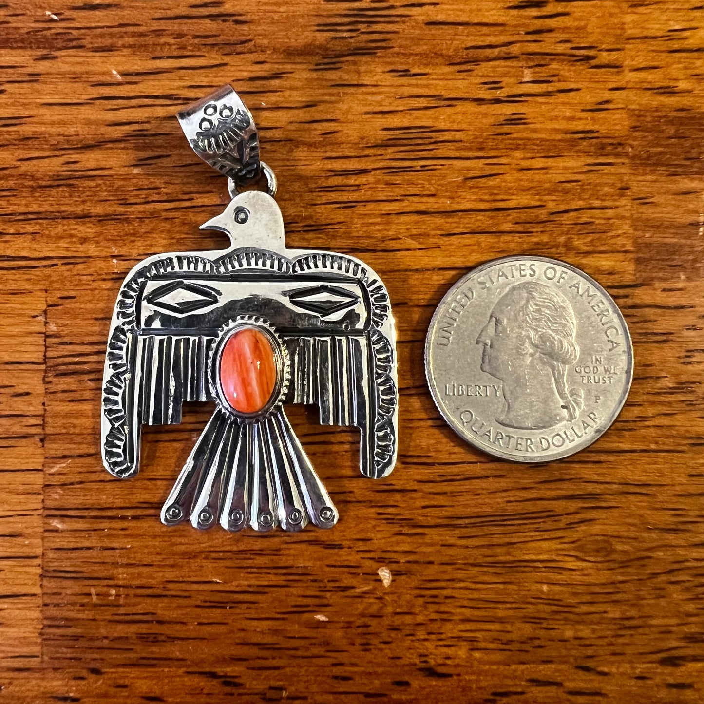 Spiny Oyster Thunderbird Sterling Silver Pendant