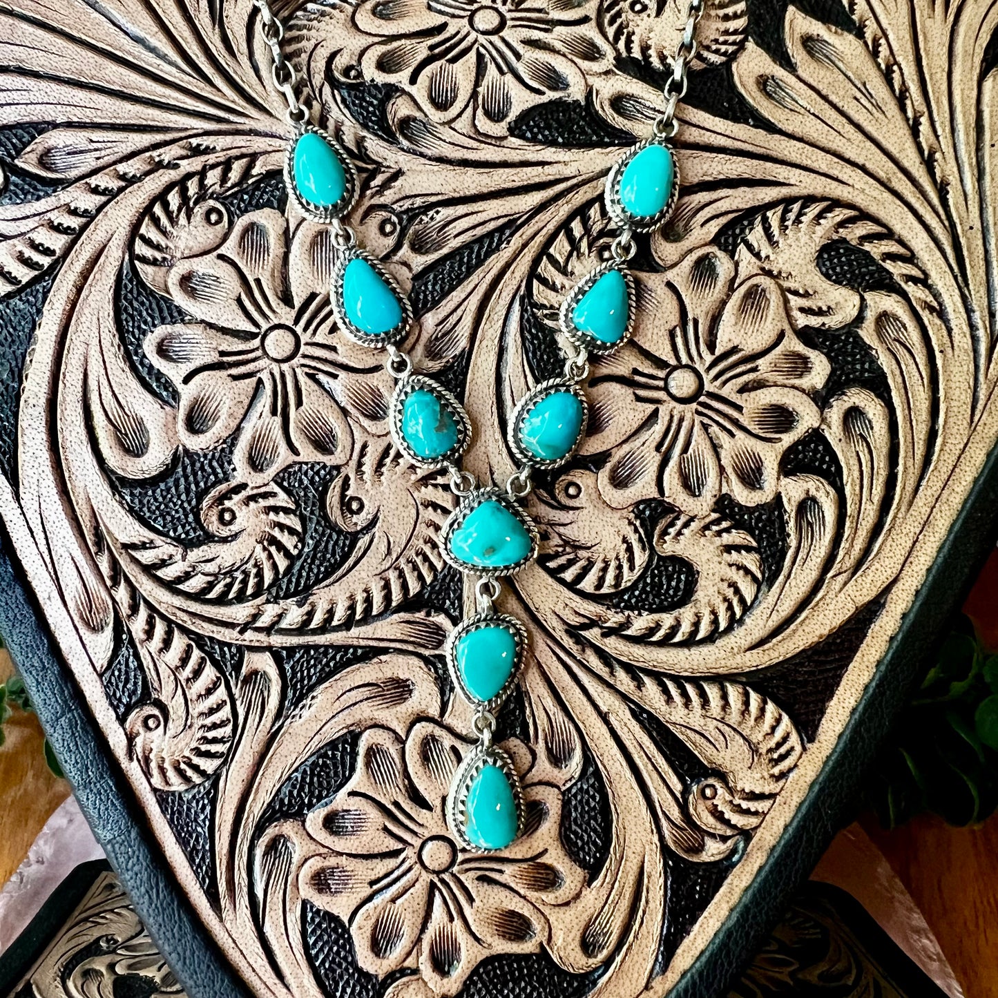 Kingman Turquoise Lariat Necklace