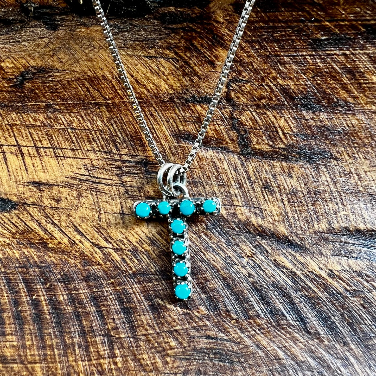 Kingman Turquoise Initial T Sterling Silver Pendant