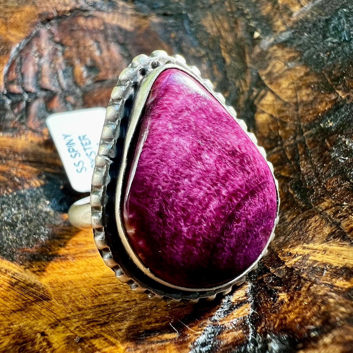 Purple Spiny Oyster Statement Ring – Size 8.5 | Sterling Silver Navajo Handmade