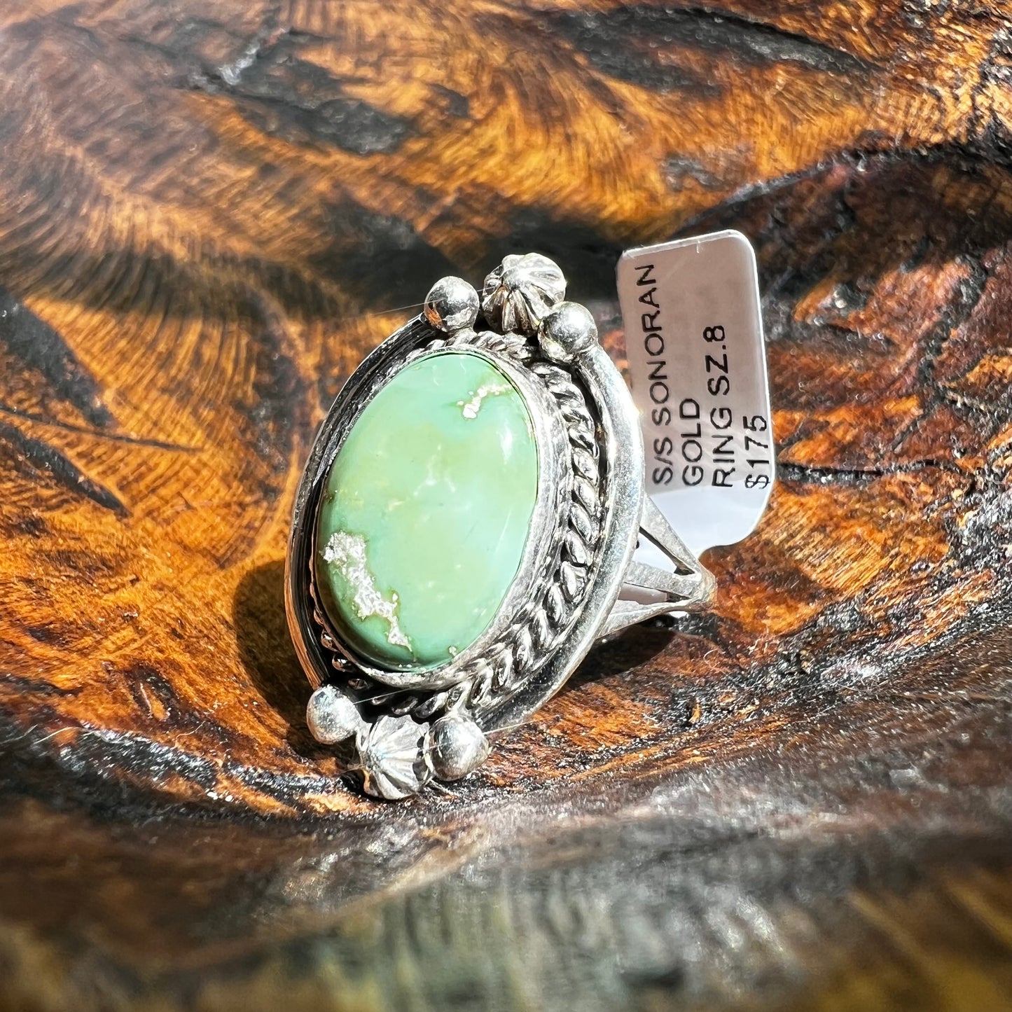 Sam Yellowhair Sonoran Gold Turquoise Ring – Size 8