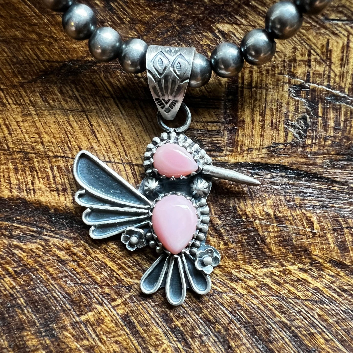 Sterling Silver Queen Conch Hummingbird Pendant