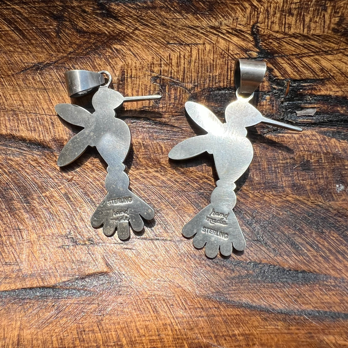 Sterling Silver Multi-Stone Hummingbird Pendant | Turquoise or Spiny Oyster