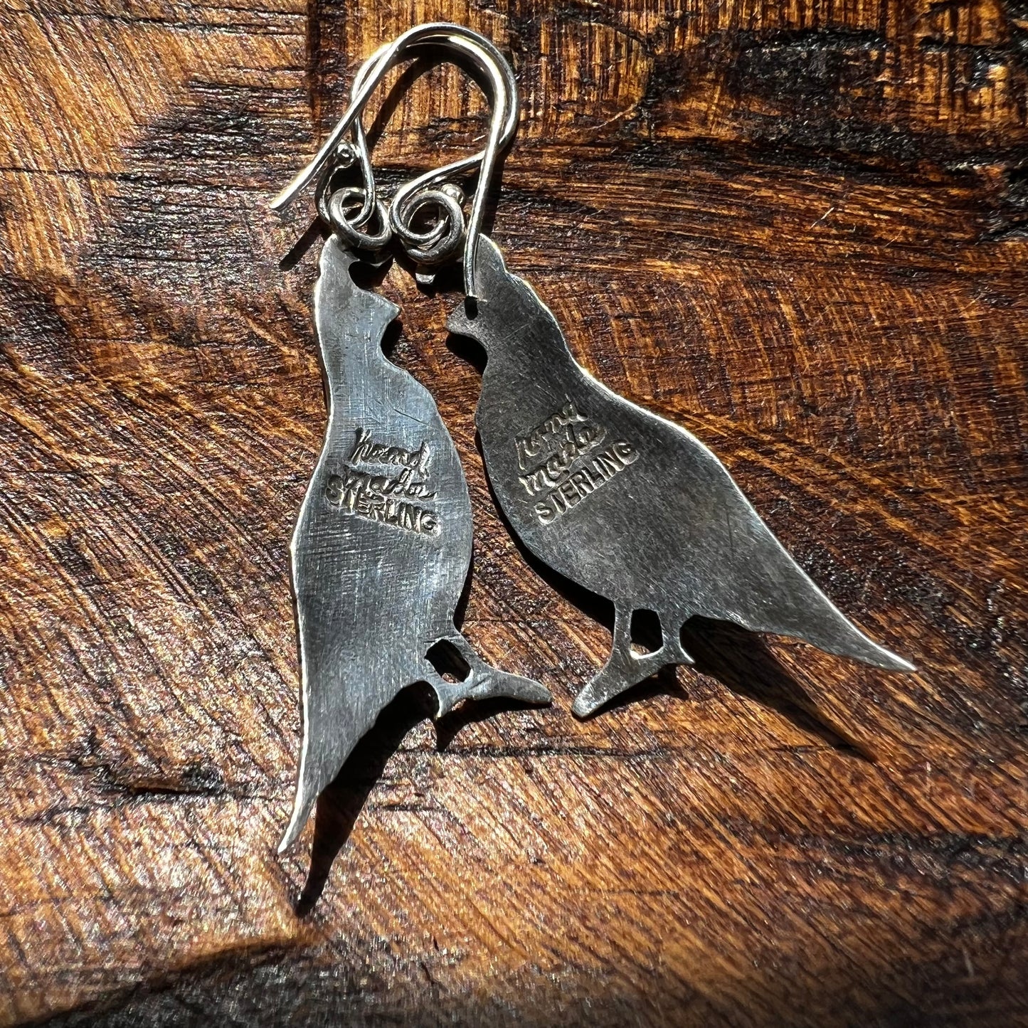 Kingman Turquoise Quail Earrings | Sterling Silver Southwestern Dangles