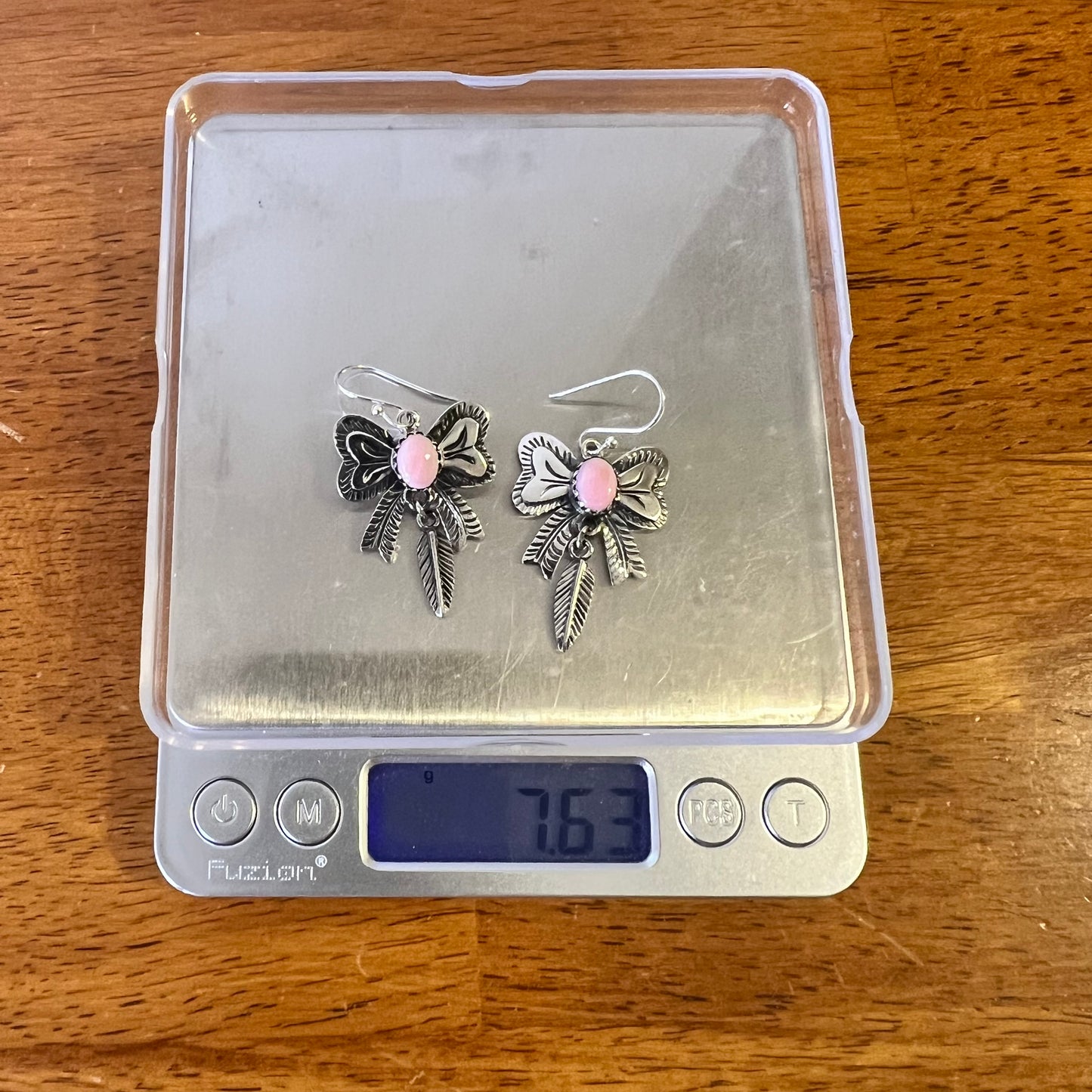 Queen Conch Bow & Feather Sterling Silver Earrings