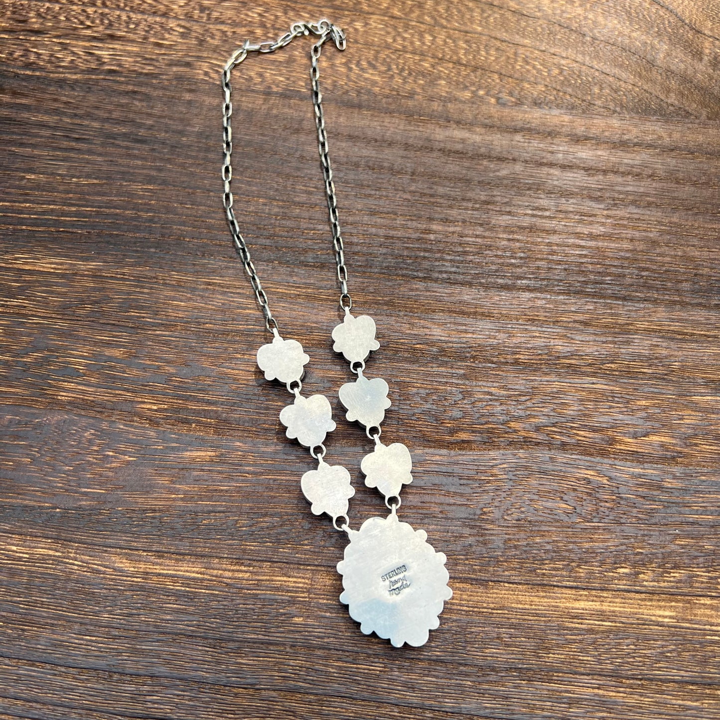 Collector’s Kingman Turquoise & Spiny Oyster Cluster Necklace – 29 Stone Statement