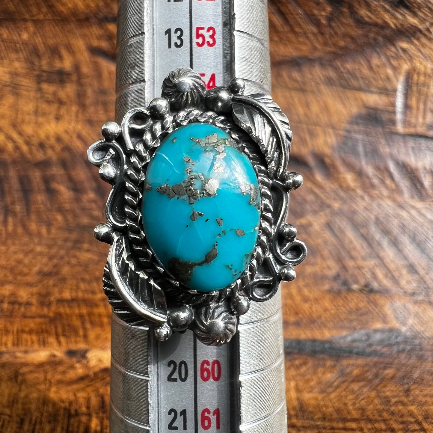 Kingman Turquoise Sterling Silver Statement Ring – Size 8