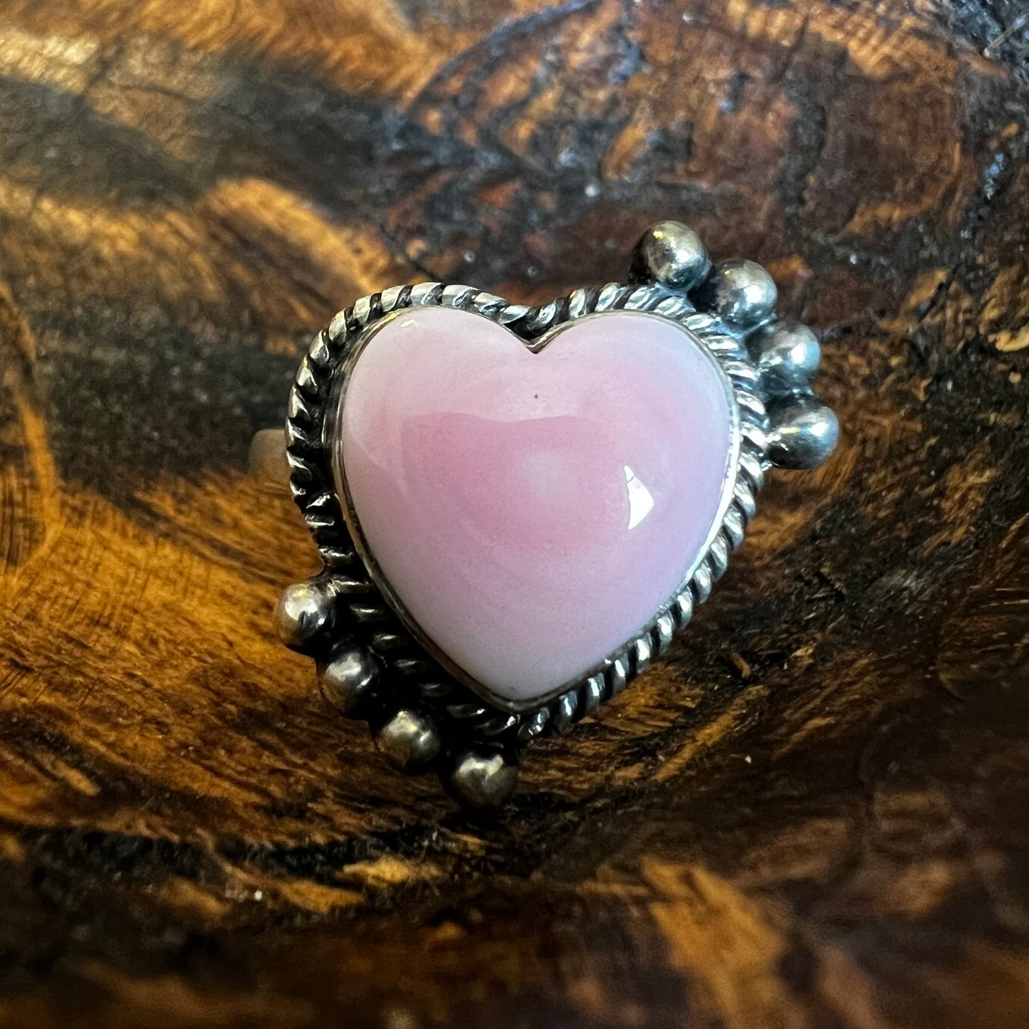 Sterling Silver Queen Conch Heart Ring Size 7
