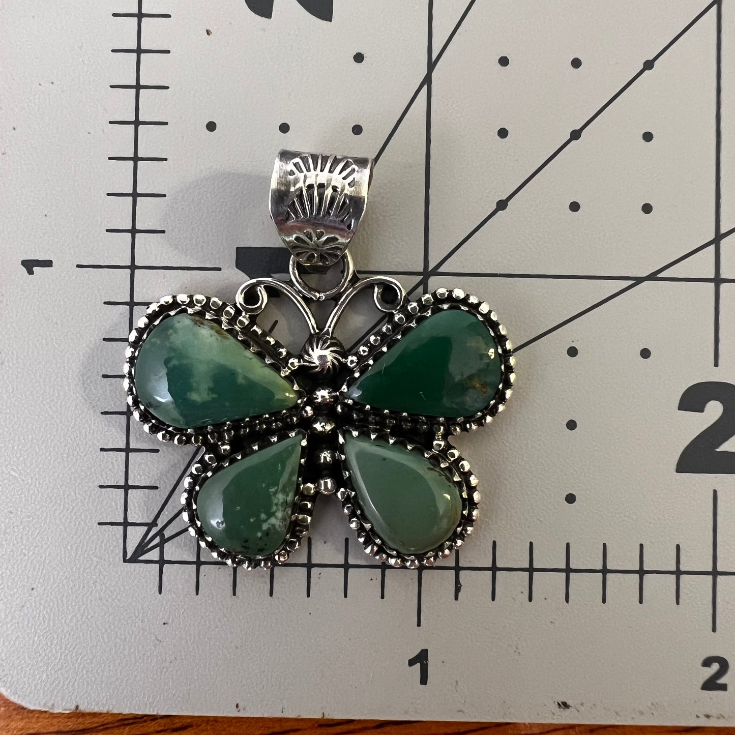 Kingman Turquoise Butterfly Pendant – Sterling Silver