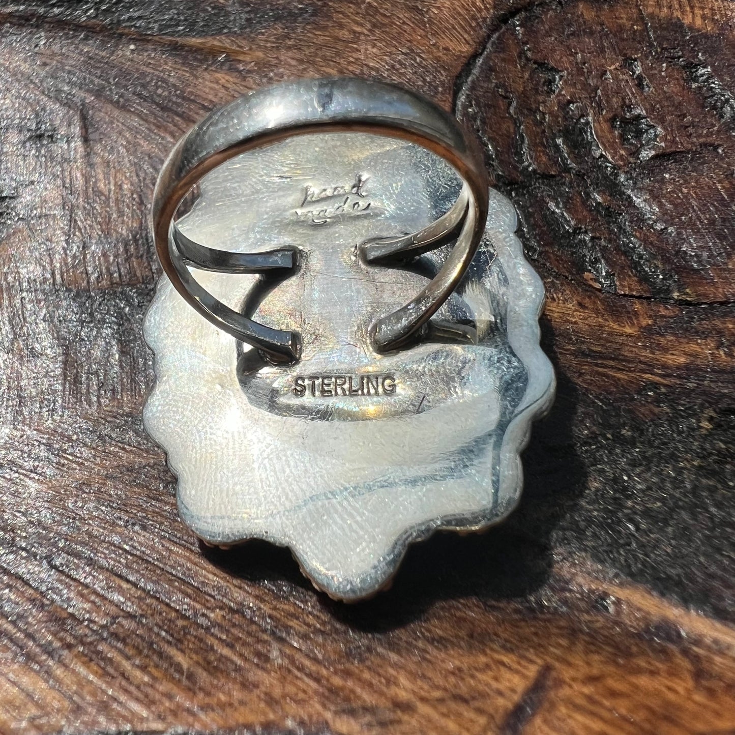 Desert Bloom Cluster Ring – Kingman Turquoise & Queen Conch Sterling Silver