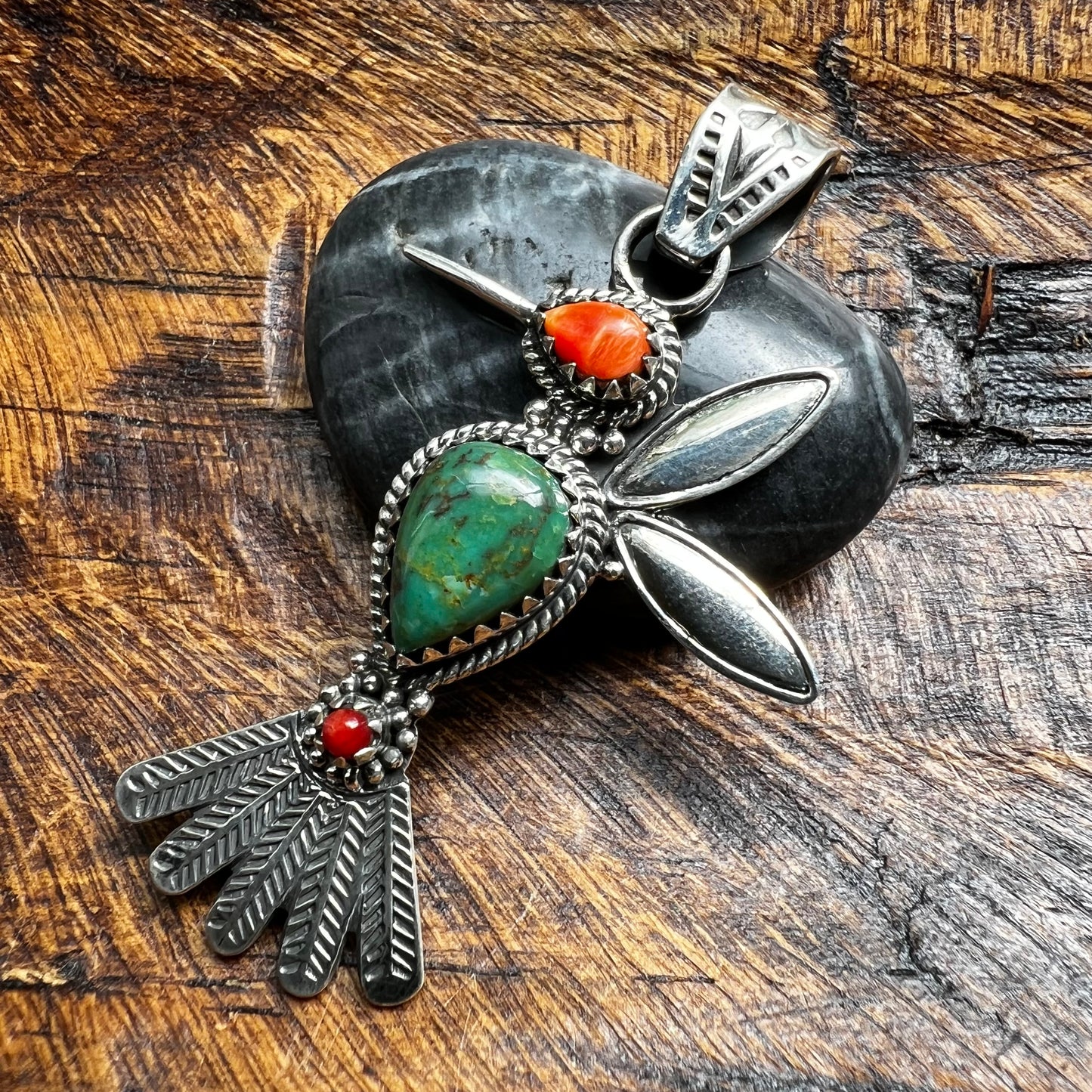 Sterling Silver Multi Stone Hummingbird Pendant