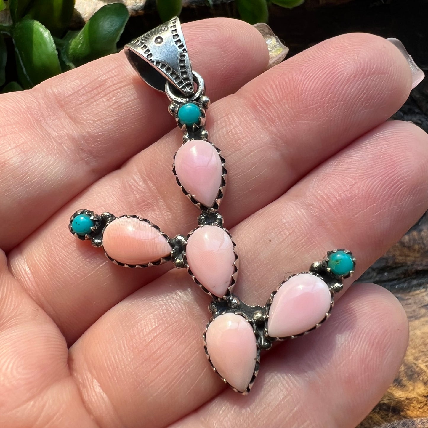 Blush Desert Bloom Cactus Pendant