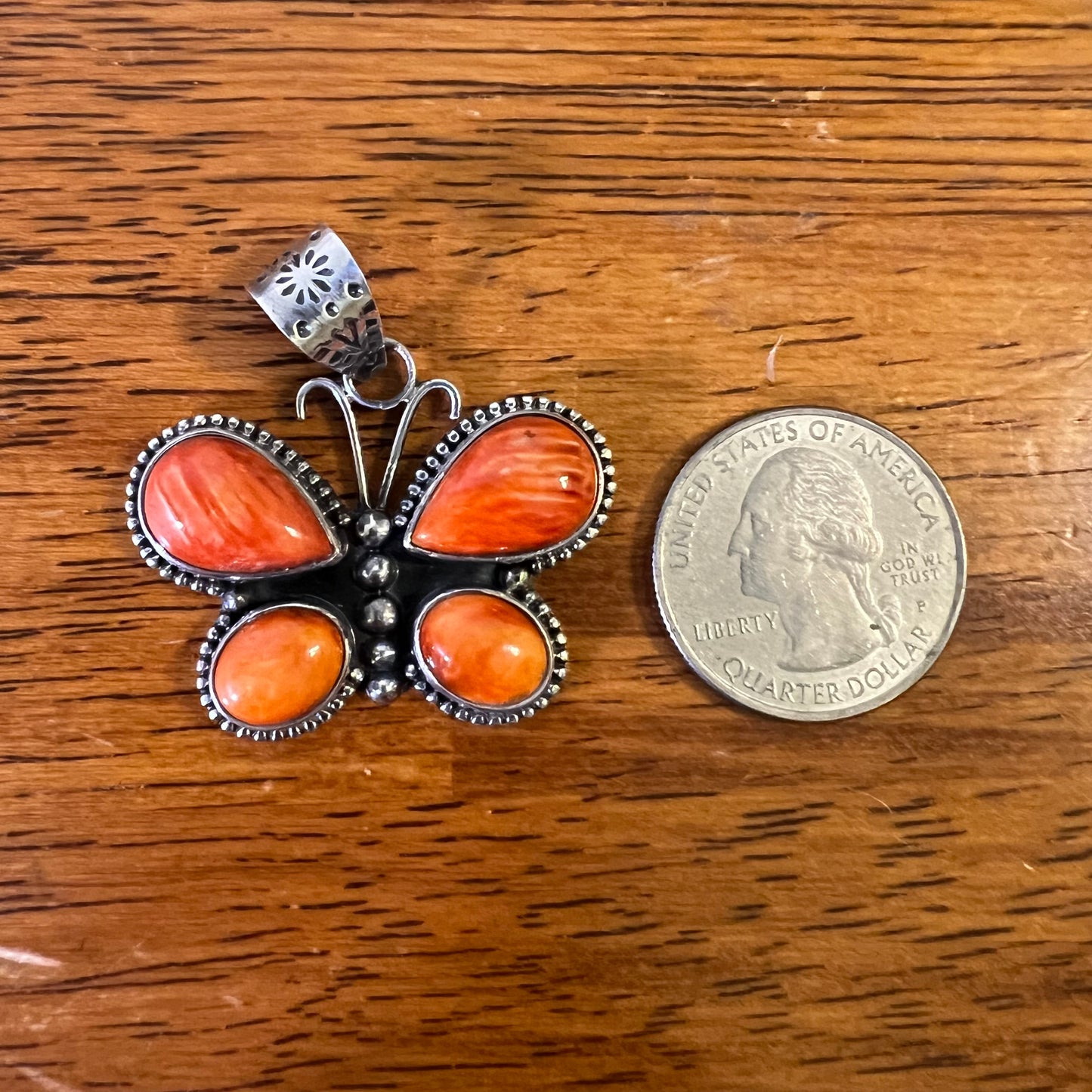 Spiny Oyster Butterfly Pendant – Sterling Silver Southwestern Statement