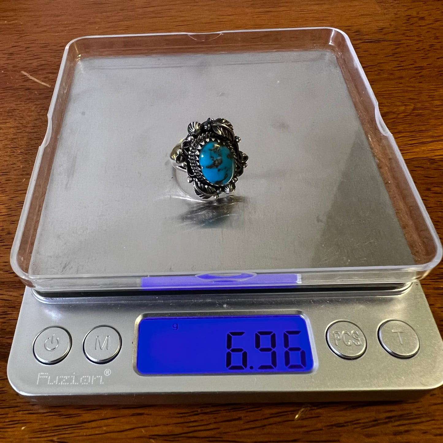 Kingman Turquoise Sterling Silver Statement Ring – Size 8
