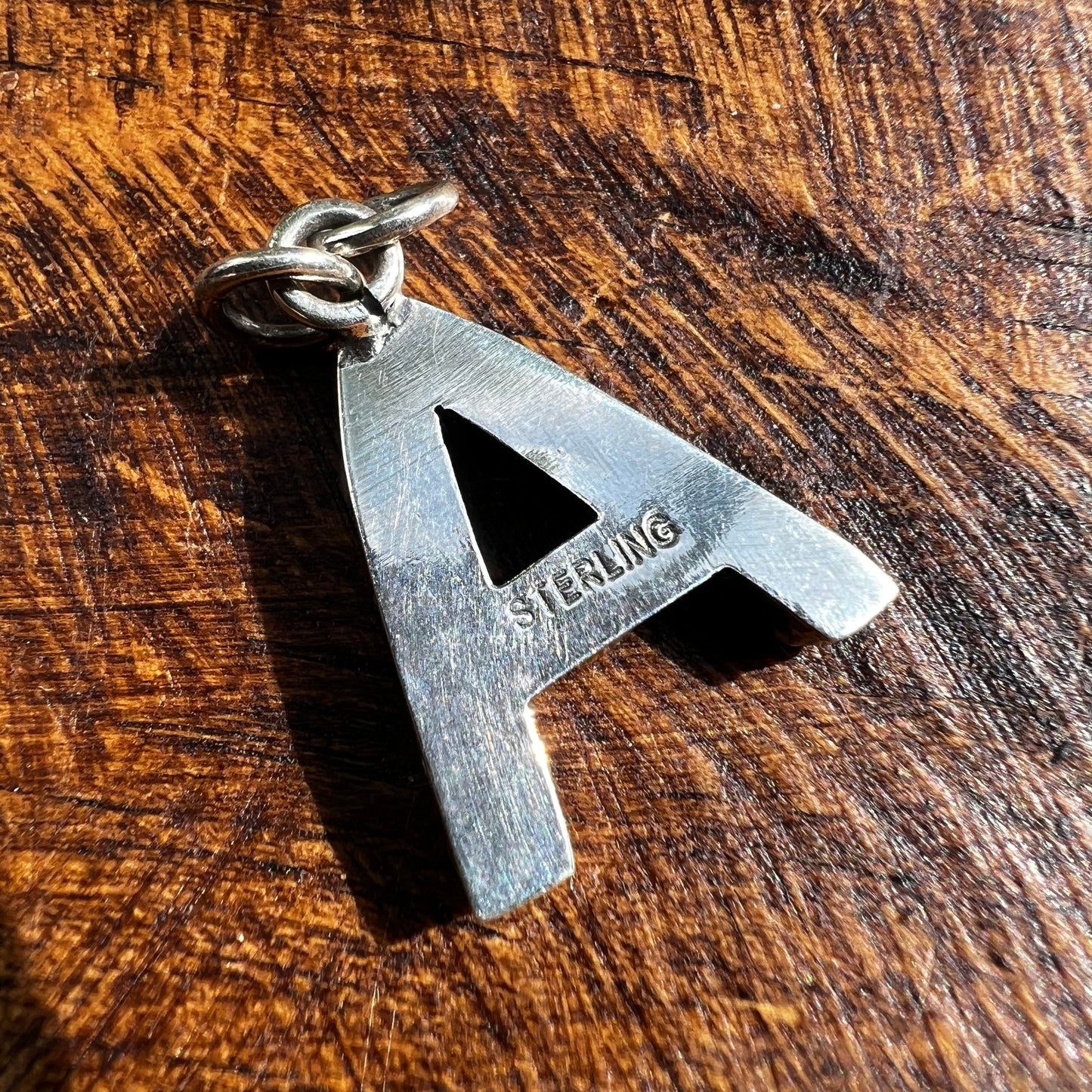 Kingman Turquoise Initial “A” Sterling Silver Pendant