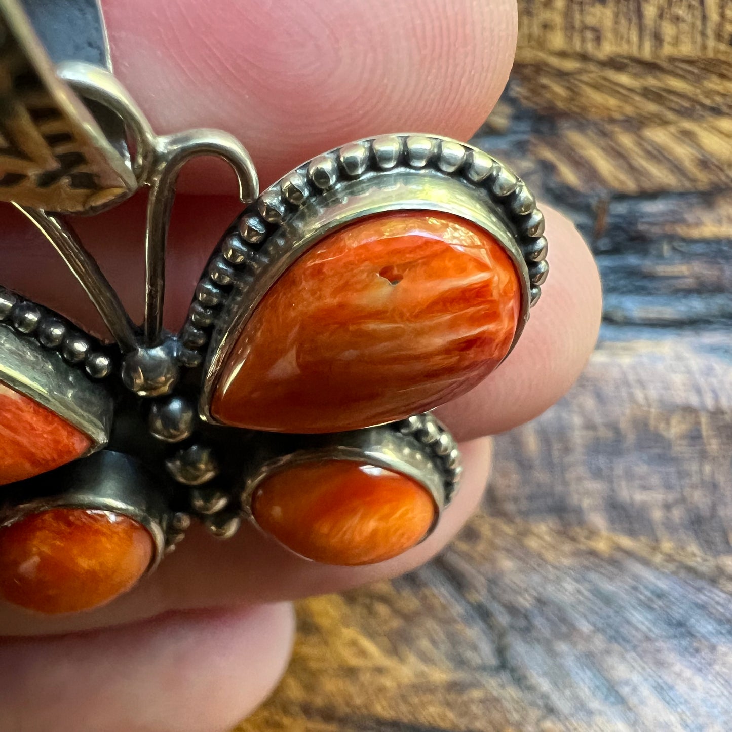 Spiny Oyster Butterfly Pendant – Sterling Silver Southwestern Statement