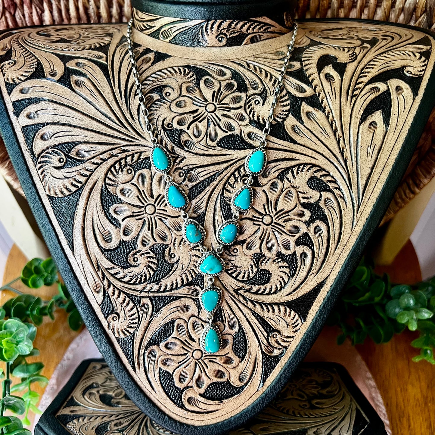 Kingman Turquoise Lariat Necklace
