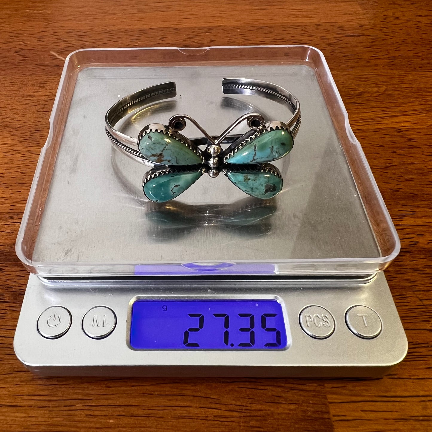 Kingman Turquoise Butterfly Cuff – Handcrafted Sterling Statement