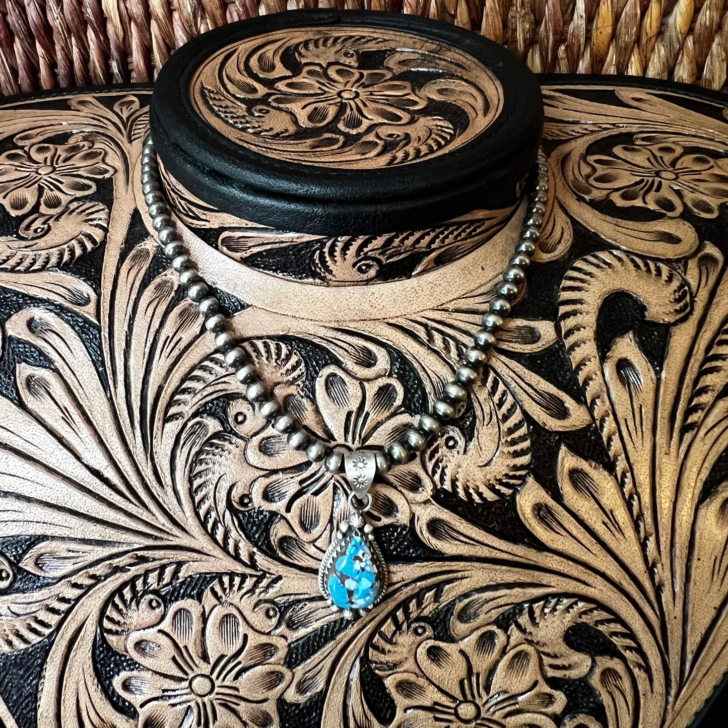 Sterling Silver Golden Hills Turquoise Teardrop Pendant