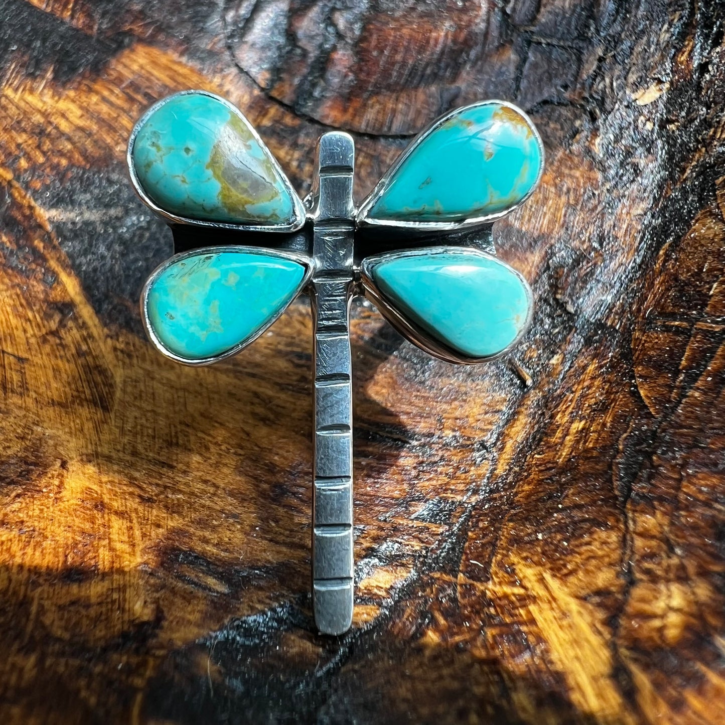 Kingman Turquoise Dragonfly Ring