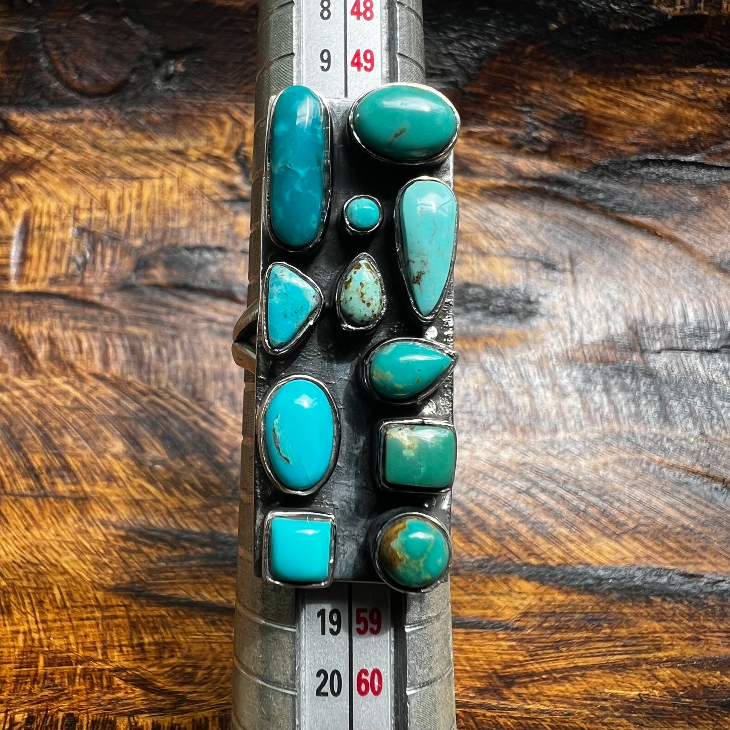 Kingman Turquoise Cluster Statement Ring | Sterling Silver Size 7